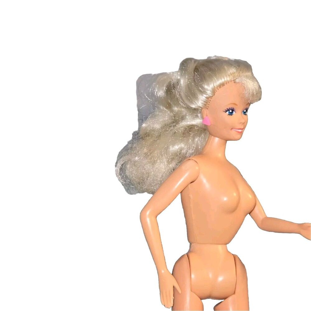 Vintage 90s Lucky Ind Doll Barbie Doll Long Blonde Hair Pink Lightening Earrings